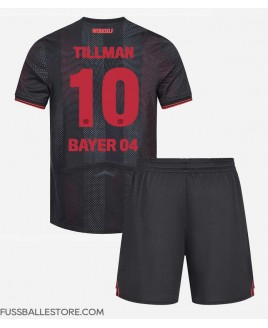 Günstige Bayer Leverkusen Malik Tillman #10 Heimtrikotsatz Kinder 2025-26 Kurzarm (+ Kurze Hosen)